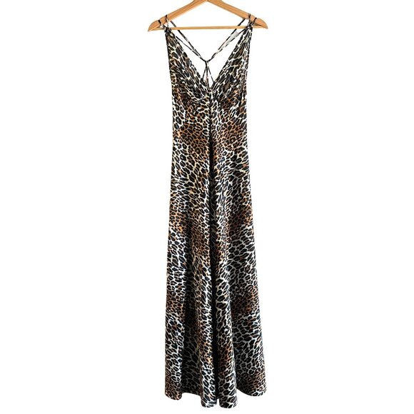 Iconic Vintage 1960s Vanity Fair Leopard Print Maxi Dress – Size 32 (Small) - Picture 2 of 9